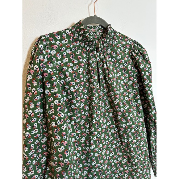 Boden Green Floral Tie-Neck Blouse - Picture 5 of 13